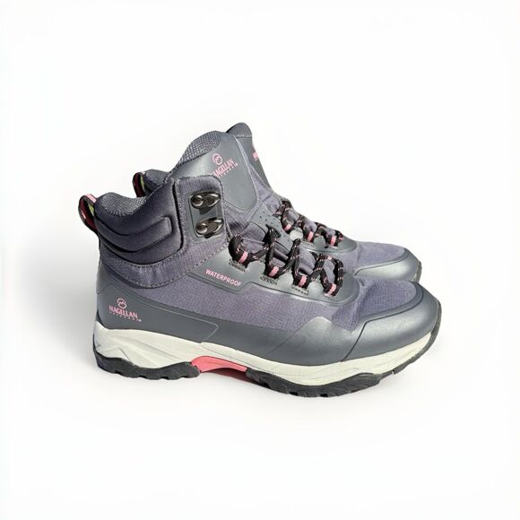 Magellan Outdoors 167566 Waterproof Hiking Boots Gray & Pink Woman’s Size 8.5 B - Picture 1 of 10